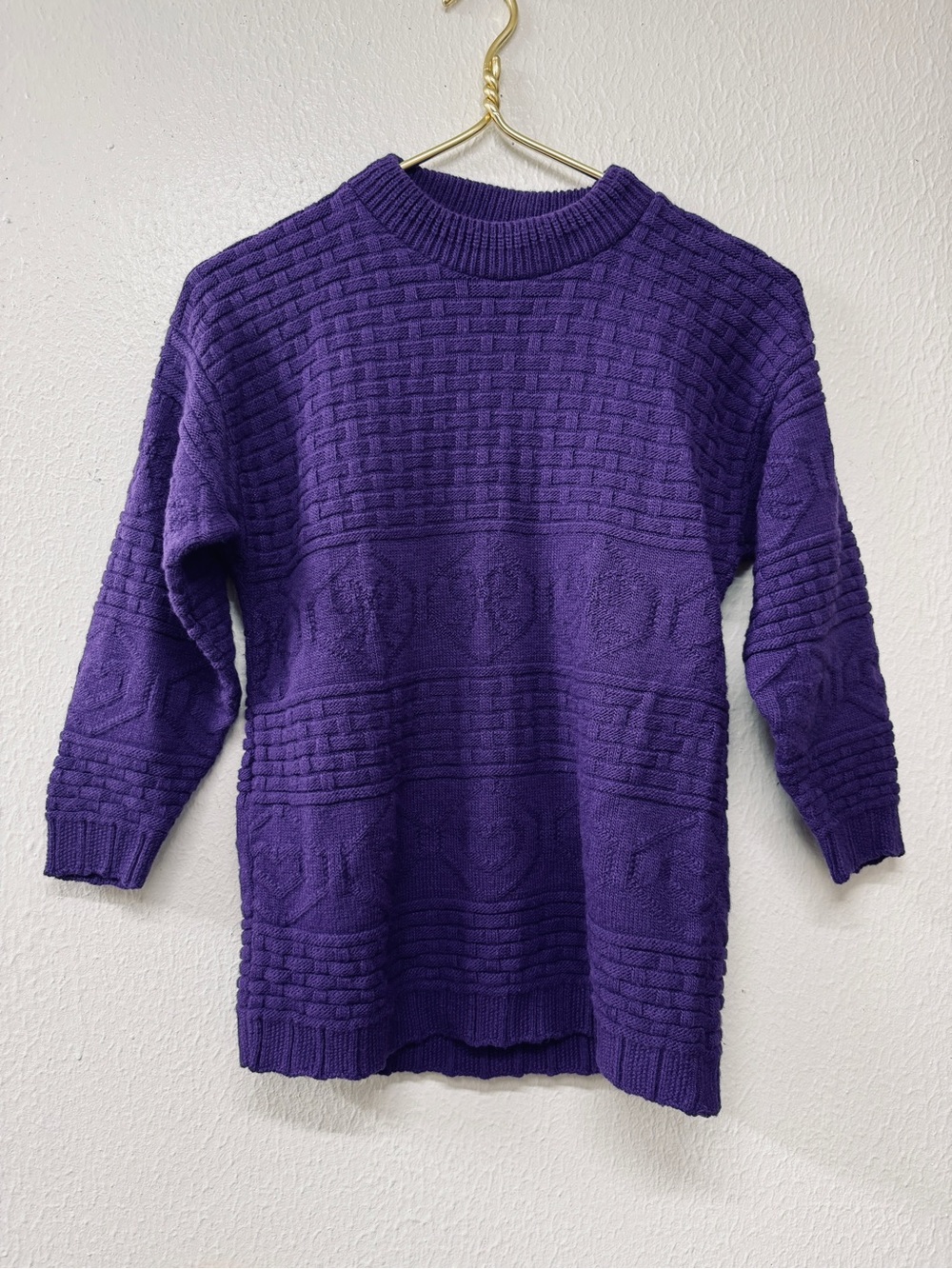 R.J. Pumpkin Women's Textured Crewneck Sweater - Purple